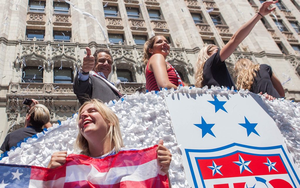 Manhattan's Canyon of Heroes Is Awash in Waves of Blue and White